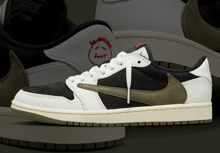 Official Images Of The Travis Scott x Air Jordan 1 Low OG “Olive”