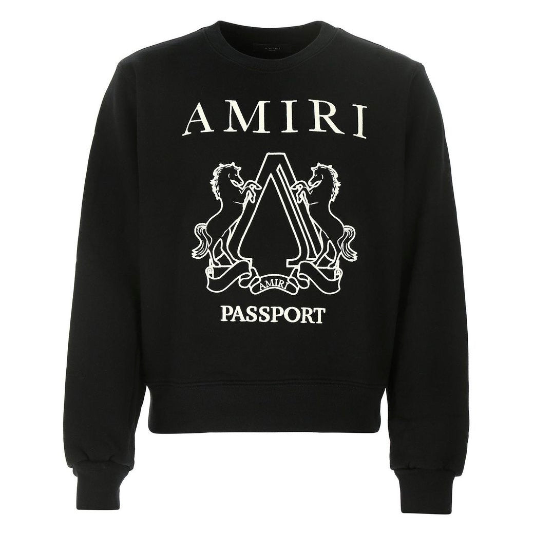 AMIRI Passport Crewneck Sweater, Black